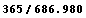 RowBox[{365, /, 686.98}]