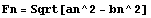 Fn = Sqrt[an^2 - bn^2]