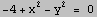-4 + x^2 - y^2 = 0