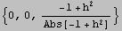 {0, 0, (-1 + h^2)/Abs[-1 + h^2]}