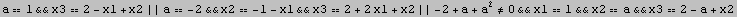 a1&&x32 - x1 + x2 || a -2&&x2 -1 - x1&& ... x2 || -2 + a + a^2≠0&&x11&&x2a&&x32 - a + x2