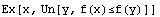 Ex[x, Un[y, f(x)≤f(y)]]