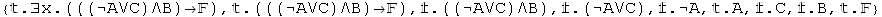 {.∃x.(((A∨C)∧B)), .(((A∨C)∧B)& ... 743;B), .(A∨C), .A, .A, .C, .B, .}