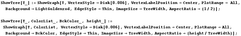 RowBox[{RowBox[{RowBox[{ShowTree[T_], :=, RowBox[{ShowGraph, [, RowBox[{T, ,, RowBox[{VertexSt ... 2754;Thin, ,, ImageSizeTreeWidth, ,, AspectRatio (height/TreeWidth)}], ]}]}], ;}] 