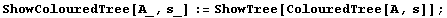 ShowColouredTree[A_, s_] := ShowTree[ColouredTree[A, s]] ;