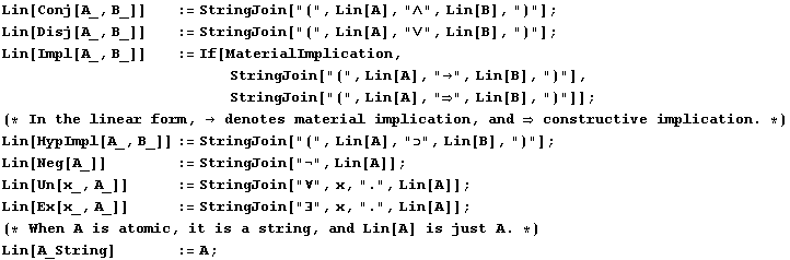 Lin[Conj[A_, B_]]        := StringJoin["(", Lin[A], &q ... n[A_String]               := A ; 