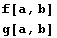 f[a, b] g[a, b] 