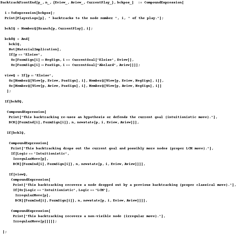 BacktrackFrontEnd[p_, n_, {Eview_, Aview_, CurrentPlay_}, bckpos_]     := Compo ... rs a non-visible node (irregular move)."], IrregularMove[p]]]]] ; ] ;