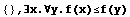 {} , ∃x.∀y.f(x)≤f(y)