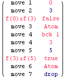 ( move 1            0               )            move 2            3           ...         f(3)≤f(5)   true            move 6            Atom            move 7            drop