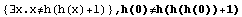 {∃x.x≠h(h(x)+1)} , h(0)≠h(h(h(0))+1)