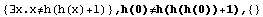{∃x.x≠h(h(x)+1)} , h(0)≠h(h(h(0))+1),  {}