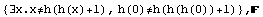 {∃x.x≠h(h(x)+1), h(0)≠h(h(h(0))+1)} , 