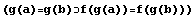 (g(a)=g(b)f(g(a))=f(g(b)))