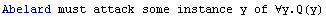 Abelard must attack some instance y of ∀y.Q(y)