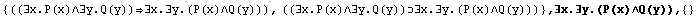 {((∃x.P(x)∧∃y.Q(y))∃x.∃y.(P(x)∧Q(y))), ((∃x. ... 7;y.(P(x)∧Q(y)))} , ∃x.∃y.(P(x)∧Q(y)),  {}
