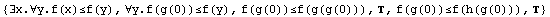 {∃x.∀y.f(x)≤f(y), ∀y.f(g(0))≤f(y), f(g(0))≤f(g(g(0))), , f(g(0))≤f(h(g(0))), }