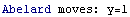 Abelard moves: y=1