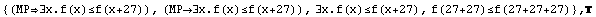 {(MP∃x.f(x)≤f(x+27)), (MP∃x.f(x)≤f(x+27)), ∃x.f(x)≤f(x+27), f(27+27)≤f(27+27+27)} , 